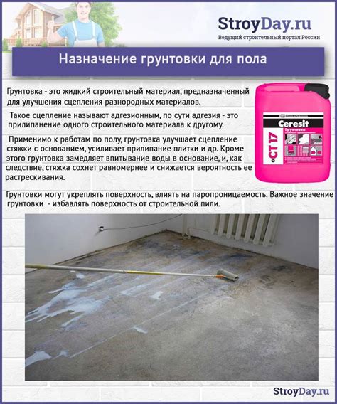 Выбор и нанесение грунтовки на наливной пол