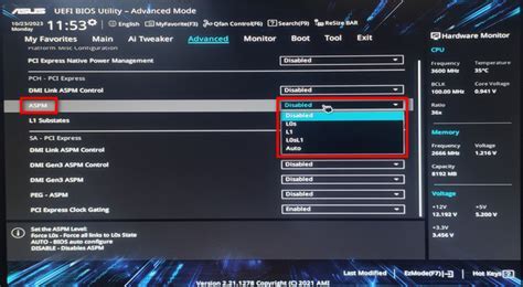 Зачем нужен Pcie aspm mode