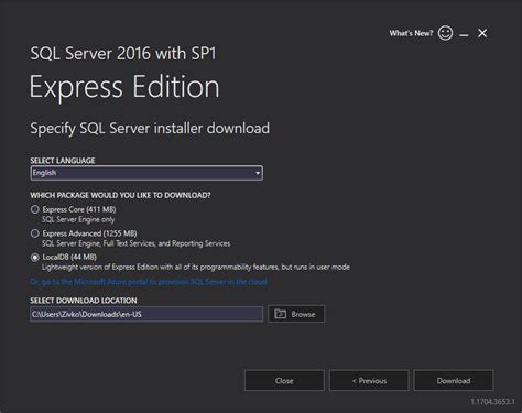 Преимущества использования Microsoft SQL Server 2016 LocalDB